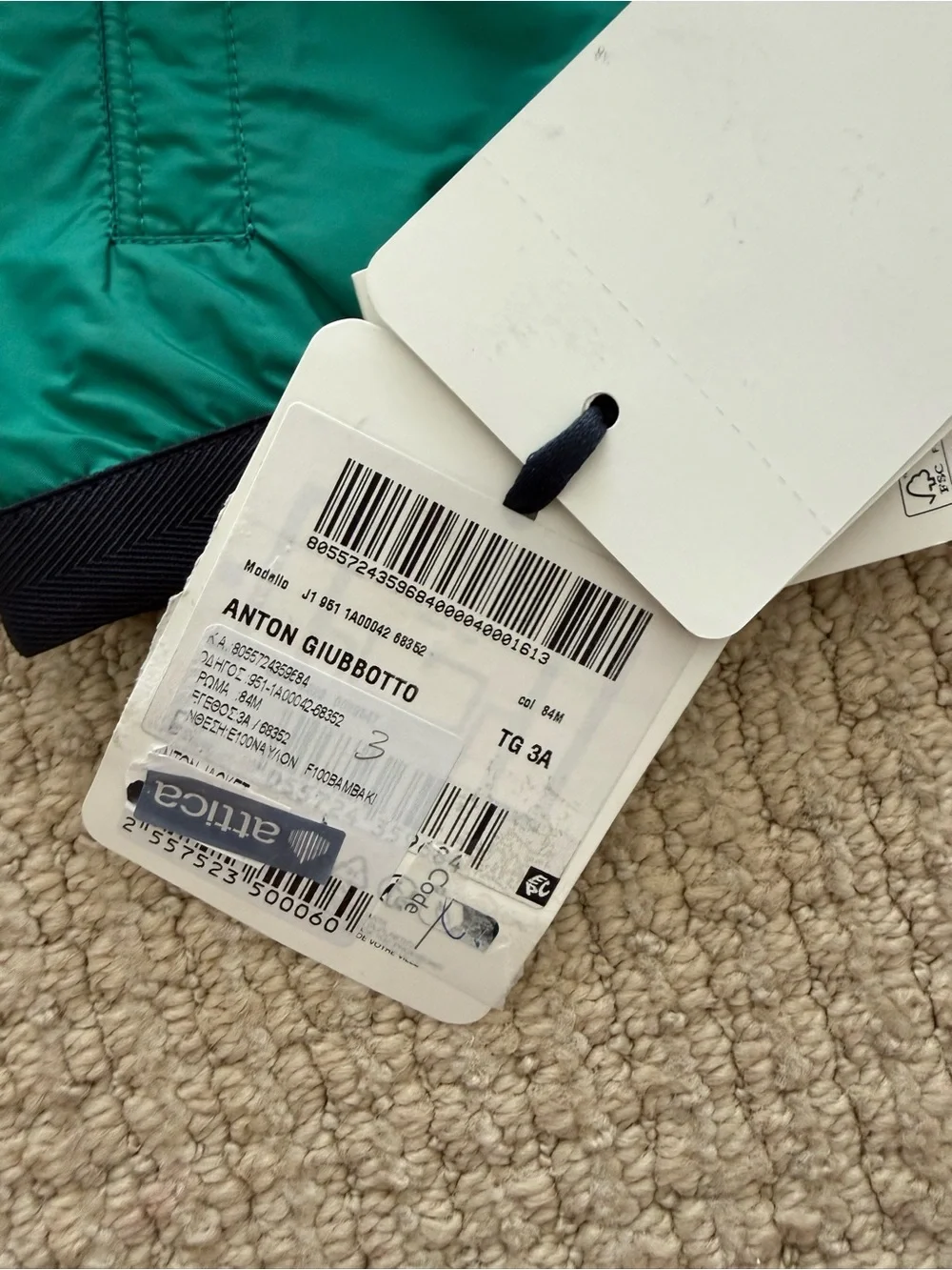Moncler Green Hooded Windbreaker/Rain Jacket - 3T